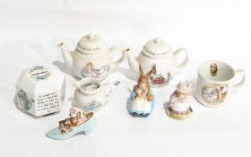 A Beswick Beatrix Potter model of Mrs Rabbit and Bunnies,