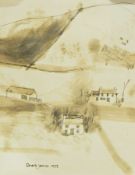 Joyce Plumstead Land Watercolour drawing Study of church, labelled verso "P....