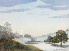 P Clark Watercolour East Farleigh Bridge, signed and dated 1987 lower right,