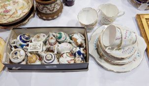 A Royal Doulton 'Lily of the Valley' part tea service and small box of miniature porcelain items