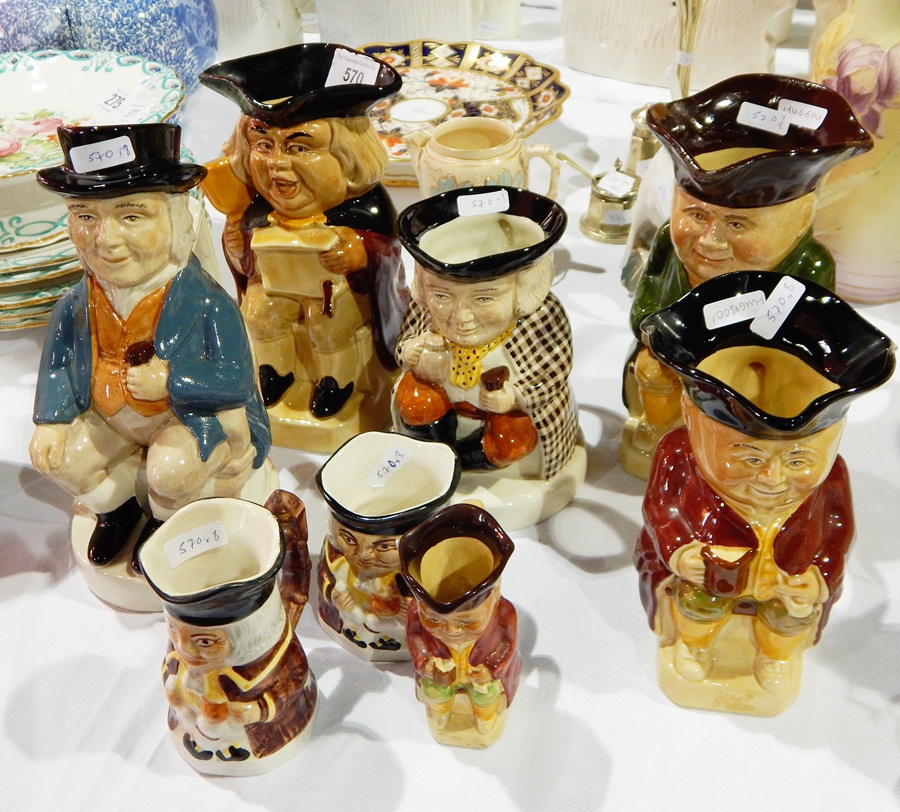 A collection of H J Wood character jugs ( 8)