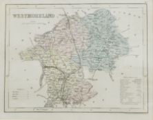 Handcoloured engraved map of Derbyshire,