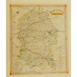 Coloured engraving "British Gazetteer, Wiltshire, Northern Division, Southern Division",