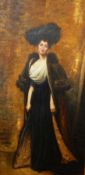 Early 20th century English school (style) Oil on canvas Full length portrait of a lady with