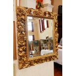 Gilt carved wood mirror,