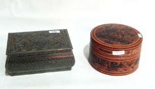 Two wooden boxes, Nabisco Frears Biscuit tin,