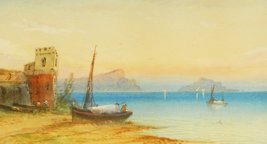 Unattributed 19th century school Watercolour drawing Lake Como, 40.