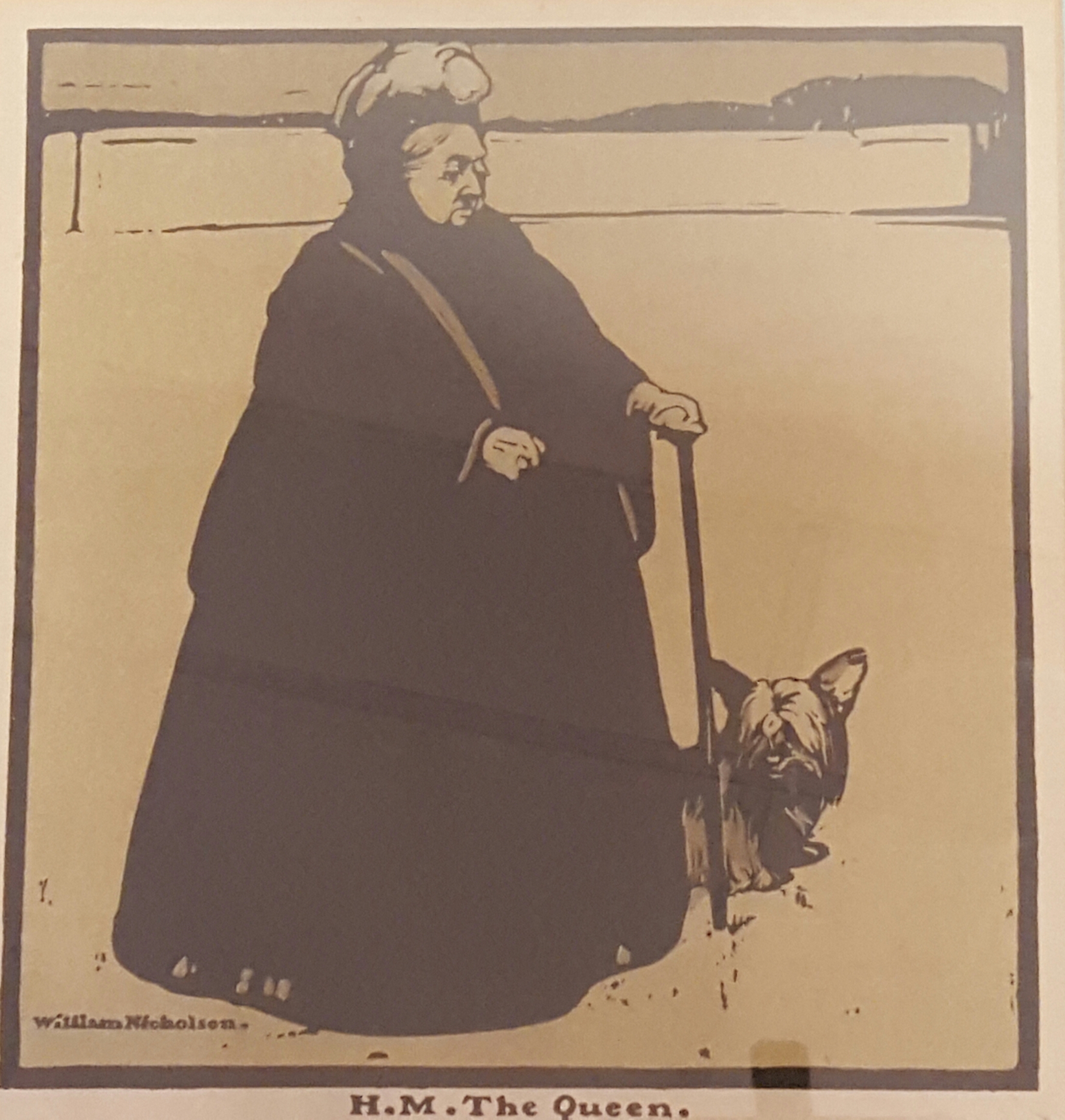 William Nicholson (1872-1949) Woodcut "H M The Queen",