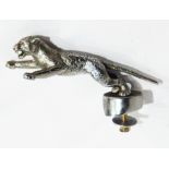 White metal leaping jaguar car mascot