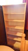 A pine six tier open bookcase,