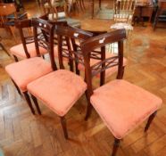 A set of six Piercey Biggs & Rackstraw mahogany dining chairs with bar backs and lattice work