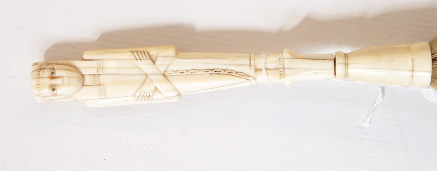 Late 19th/early 20th century ivory handled fly swish, - Image 2 of 2