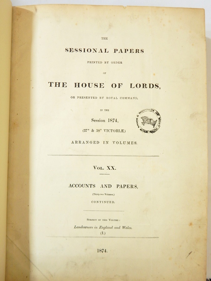 "The Seasonal Papers" printed by Order of the House of Lords, vols 20 and 21, - Image 2 of 2