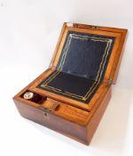 Walnut writing slope with leather insert,