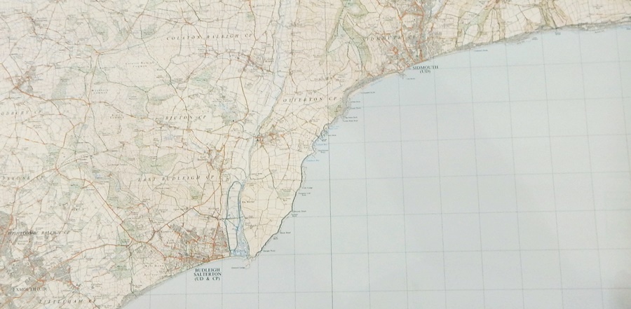 Five Ordnance Survey maps of Sidmouth area, SY08/18,