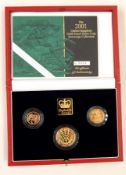 2001 gold proof set including £2,