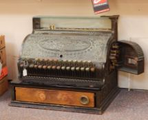 The National Cash Register Co embossed metal, wood and glass cash register, no.