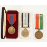 Cased Imperial service medal named to "Ivan Norris" with India service medal 1939-45 and WWI