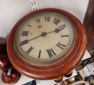 A walnut eight-day wall clock with winder