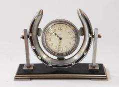 A horseshoe shaped eight-day Smiths mantel clock