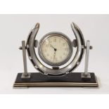 A horseshoe shaped eight-day Smiths mantel clock