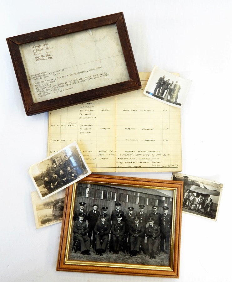 An interesting Bismarck related RAF medal group with log books, photographs and ephemera, - Image 2 of 4