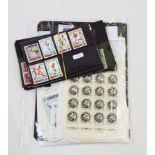 Two thematic stamp folders and a packet containing a quantity of mini-sheets,