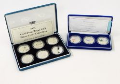 GB 60 Anniversary £10 silver proof plus six boxes of silver proof crowns