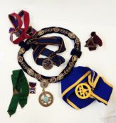 A quantity of regalia, mostly related to the Ancient Order of Druids including a silver pendant,
