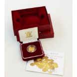 2000 Millennium gold ½ sovereign