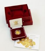 2000 Millennium gold ½ sovereign
