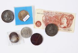 A quantity of English notes and other various coins