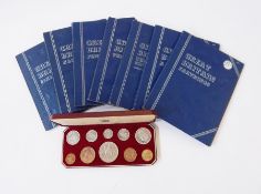 1953 proof set plus bag of silver 3d and seven Whitman folders of various English coins