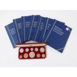 1953 proof set plus bag of silver 3d and seven Whitman folders of various English coins