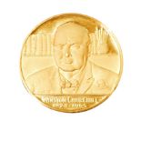 A 22ct gold Sir Winston Churchill commemorative medal by Spink & Son to commemorate his life