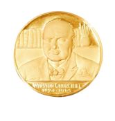 A 22ct gold Sir Winston Churchill commemorative medal by Spink & Son to commemorate his life