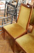 Set of six mid 20th century G-Plan teak dining chairs with rectangular backs