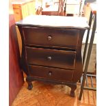 A small cabinet with three long and two short drawers,