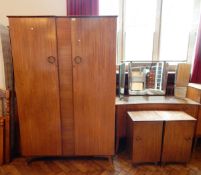 A bedroom suite of Wrighton Distinctive Furniture 1882 viz:- double wardrobe, two bedside cabinets,