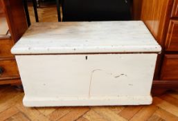 A pained pine blanket box,
