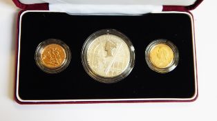 A Victorian commemorative 1901-2001 proof set comprising 1901 gold sovereign,