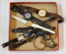 A Smiths lady's 9ct gold bracelet watch on rolled gold bracelet strap,