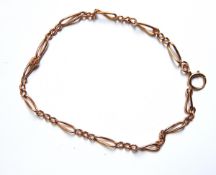A 9ct gold fancy curb-link chain with elongated links, approx. 22.