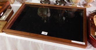 Stained wood glazed table top display cabinet,