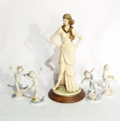 A Capodimonte figure of a woman in Art Deco style, by B Merli,