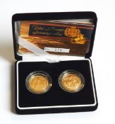 The Douro sovereign set comprising 1864 sovereign and 1880 sovereign,