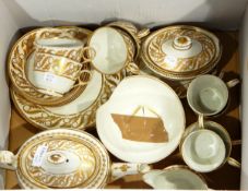 Royal Doulton 'Burgundy' pattern dinner service and a Victorian gilt decorated tea service