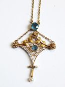 An Edwardian gold necklace,