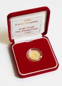 A UK gold proof £1 coin, 2004,