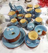 Torquay pottery tea service with seagull decoration,